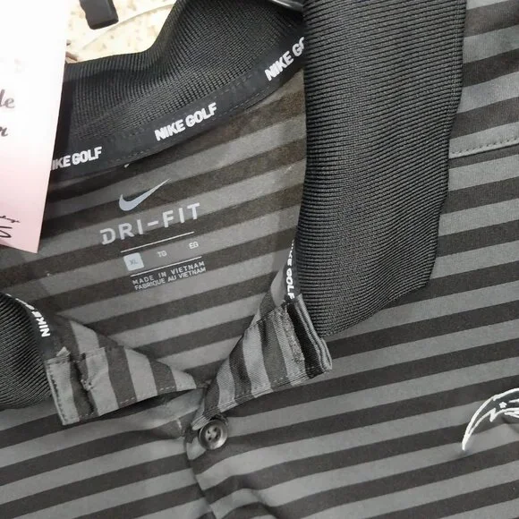 3125 Size XL Nike Golf Dri-Fit Polo Shirt in Black and Grey - Picture 4 of 7